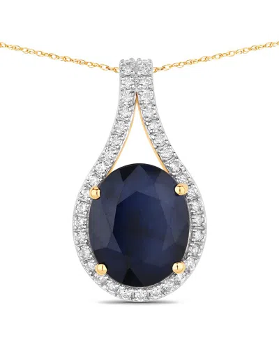 Diana M. 14k 4.63 Ct. Tw. Diamond & Blue Sapphire Pendant