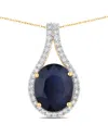 Diana M. 14k 4.63 Ct. Tw. Diamond & Blue Sapphire Pendant In Blue