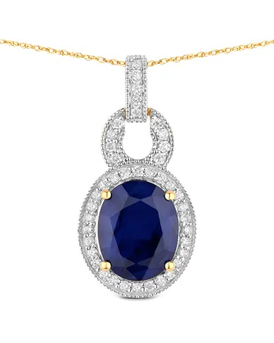 Diana M. 14k 4.65 Ct. Tw. Diamond & Blue Sapphire Pendant