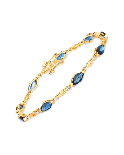 Diana M. 14k 5.58 Ct. Tw. Diamond & Blue Sapphire Bracelet In Gold