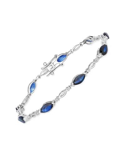 Diana M. 14k 5.58 Ct. Tw. Diamond & Blue Sapphire Bracelet In Metallic
