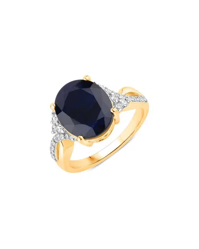 Diana M. 14k 6.54 Ct. Tw. Diamond & Blue Sapphire Ring In Black