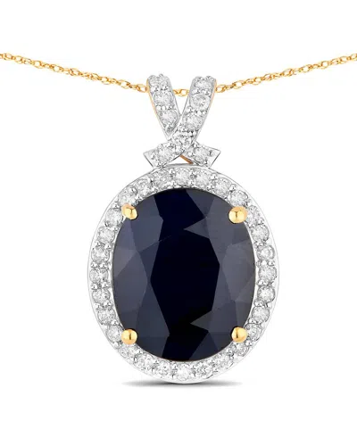 Diana M. 14k 6.58 Ct. Tw. Diamond & Blue Sapphire Pendant In Multi