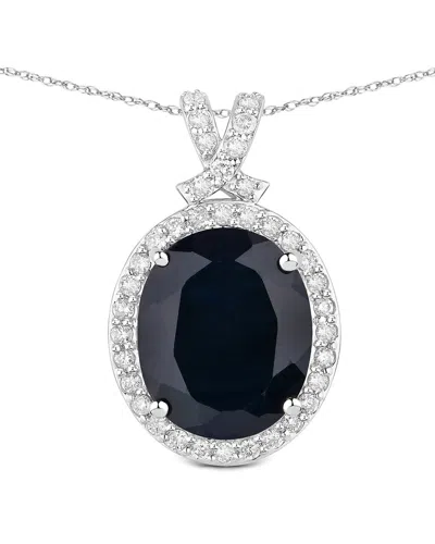 Diana M. 14k 6.58 Ct. Tw. Diamond & Blue Sapphire Pendant In Black
