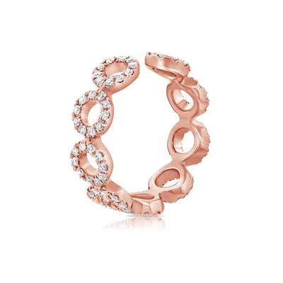 Diana M. 14k Rg 1.26gr Fashion Earrings 90 Diamonds 0.25c In Silver