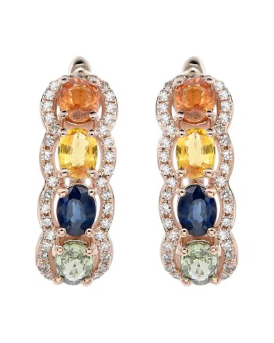 Diana M. 14k Rose Gold Diamond Earrings In White