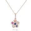 Diana M. 14k Rose Gold Flower Multi Stone Necklace