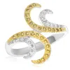 Diana M. 14k Two Tone Ring With 0.07ct Diamonds And Yd 0.18 / 3.9gm In Silver