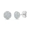 Diana M. 14k White Gold 0.50ct Diamond Cluster Pave Circle Earrings In White