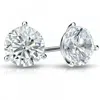 Diana M. 14k White Gold 2.00cts. Center Stone Diamond Stud Earrings In White
