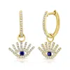 Diana M. 14k Yg 1.75gr Fashion Earrings 94 Diamonds 0.20c 2 Sapphires 0.06 In Blue