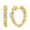 Diana M. 14k Yg 1.92gr Huggie Earrings With 2 Round Diamonds 0.12c In Gold