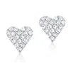 Diana M. 14k Yg 2.20gr Heart Earrings 32 Diamonds 0.11 In Silver