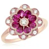 Diana M. 14kr Ring With 0.26ct Diamonds And 1.30ct Rb / 4.19 Gm / 17 St In Purple