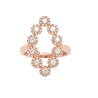 Diana M. 14kr Ring With 0.63ct Diamonds / 3.62 Gm / 100 St In Silver