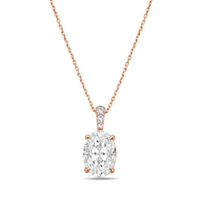 DIANA M. 14KT 10CTS LAB GROWN DIAMOND SOLITAIRE PENDANT, 4 PRONG, DIAMOND BAIL, OVAL, DEF COLOR, VS CLARITY, 