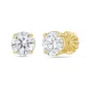 Diana M. 14kt Yellow Gold Round Lab Grown Stud Earrings Weighing 7.00 Cts Tw In A Four Prong Setting In Yellow