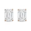 Diana M. 14kt 1.50cts Lab Grown 4 Prong Studs Emerald Cut, Def Color, Vs Clarity, Excellent Cut In Pink