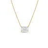 Diana M. 14kt 1ct Lab Grown East West, Diamond Solitaire Pendant, 4 Prong, Emerald Cut, Def Color, Vs Clarity In Yellow