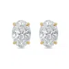 Diana M. 14kt 2ct Lab Grown 4 Prong Studs Oval Cut, Def Color, Vs Clarity, Excellent Cut In Yellow
