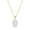 Diana M. 14kt 2cts Lab Grown Diamond Solitaire Pendant, 4 Prong, Diamond Bail, Oval, Def Color, Vs Clarity, E In Yellow
