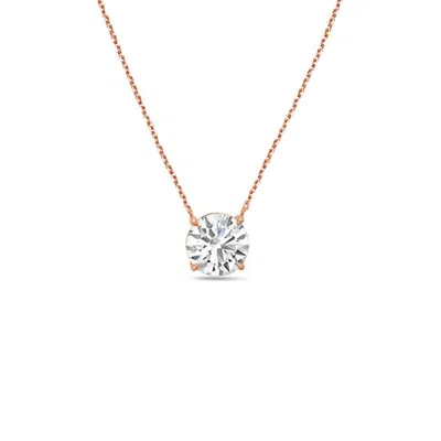 DIANA M. 14KT 2CTS LAB GROWN DIAMOND SOLITAIRE PENDANT, 4 PRONG, ROUND, DEF COLOR, VS CLARITY, EXCELLENT CUT,