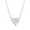 Diana M. 18kt 10cts Lab Grown Diamond Solitaire Pendant Heart, Def Color, Vs Clarity, Excellent Cut, Chain: 1 In Pink