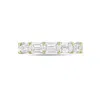 Diana M. 14kt 3cts Lab Grown East West Emerald Cut Band,e-f Color, Vvs-vs Clarity, Half Eternity, Size: 6.5 In Yellow