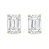 Diana M. 14kt 4ct Lab Grown 4 Prong Studs Emerald Cut, Def Color, Vs Clarity, Excellent Cut In Yellow