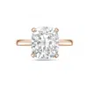 Diana M. 14kt 4cts Gold Lab Grown Cushion Cut Diamond Engagement Ring, Def Color, Vvs-vs Clarity, Excellent C In Pink