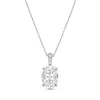 Diana M. 14kt 4cts Lab Grown Diamond Solitaire Pendant, 4 Prong, Diamond Bail, Oval, Def Color, Vs Clarity, E In White