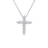 Diana M. 14kt .50cts Gold Lab Grown Diamond Cross, 11 Stones, Round Diamonds, Def Color, Vs Clarity, Excellen In Silver
