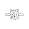 Diana M. Platinum 10.00 Ct Lab Grown Cushion Cut Solitaire Engagement Ring In White