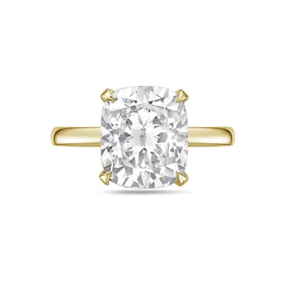 Diana M. 14kt 6cts Gold Lab Grown Cushion Cut Diamond Engagement Ring, Def Color, Vvs-vs Clarity, Excellent C In Yellow