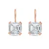 Diana M. 14kt 6cts Lab Grown Asscher Diamond Drop Earring, 4 Prong Setting, Def Color, Vs Clarity, Excellent  In Pink