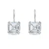 Diana M. 14kt 8cts Lab Grown Asscher Diamond Drop Earring, 4 Prong Setting, Def Color, Vs Clarity, Excellent  In White