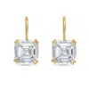 Diana M. 14kt 8cts Lab Grown Asscher Diamond Drop Earring, 4 Prong Setting, Def Color, Vs Clarity, Excellent  In Yellow