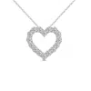 Diana M. 14kt 1ct Gold Lab Grown Open Heart Diamond Pendant, Round, Def Color, Vs Clarity, Excellent Cut, Cha In White