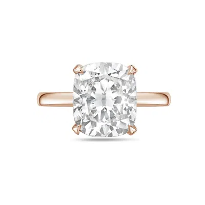 Diana M. 14kt Rose Gold 3.00 Ct Lab Grown Cushion Cut Solitaire Engagement Ring In Multi