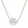 Diana M. 14kt Rose Gold Lab Grown Diamond Pendant Featuring Heart Shape, Pear Shape, And Oval Shape Stone Wei In Pink