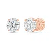 Diana M. 14kt Rose Gold Round Lab Grown Stud Earrings Weighing 4.00 Cts Tw In A Four Prong Setting