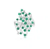 Diana M. 14kt Wg Ring With 0.11ct Diamonds And 0.86ct Em / 3.52 Gm / 27 Stone In White