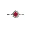 Diana M. 14kt Wg Ring With 0.13ct Diamonds And 0.46ct Ruby / 1.23 Gm / 14 St In Red