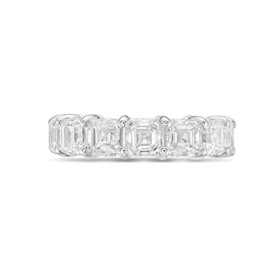 Diana M. 14kt White Gold Asscher Cut Lab Grown Diamond Eternity Band Weighing 7.69 Cts