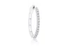 Diana M. 14kt White Gold Diamond Half-way Oval Hoop Earrings With 1.00 Cts Tw In Silver