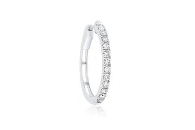 Diana M. 14kt White Gold Diamond Half-way Round Hoop Earrings With 1.00 Cts Tw In Silver