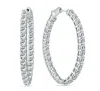 Diana M. 14kt White Gold Diamond In-out Round Hoop Earrings Comprised Of 5.00 Cts Tw In Silver