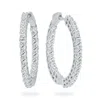 Diana M. 14kt White Gold Diamond In-out Round Hoop Earrings Containing 3.00 Cts Tw In Silver