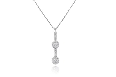 Diana M. 14kt White Gold Diamond Necklace Featuring Total Weight Of 0.85 Cts In Silver