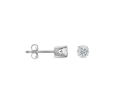 Diana M. 14kt White Gold Diamond Stud Earrings Containing 0.50 Cts Tw In Silver